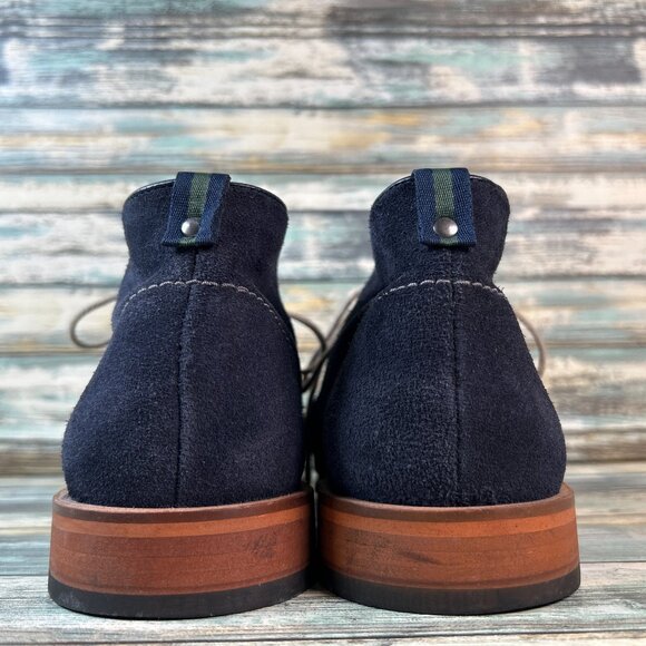 Steve Madden Chukka Boot Mens Size 10 Taftan Blue Suede Ankle Lace Up Round Toe - Picture 6 of 11